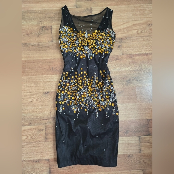 Mandalay Julian Joyce Black Sequin Dress New Years Eve Party Size 2 - Picture 1 of 12